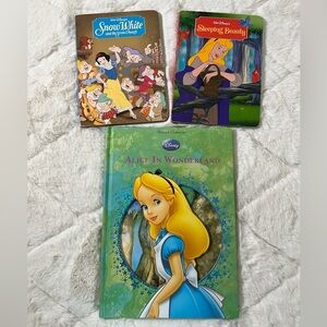 Disney Princess Books Lot Snow White Sleeping Beauty Alice Wonderland
